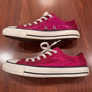 Pink Glitter Converse Sneakers size 8